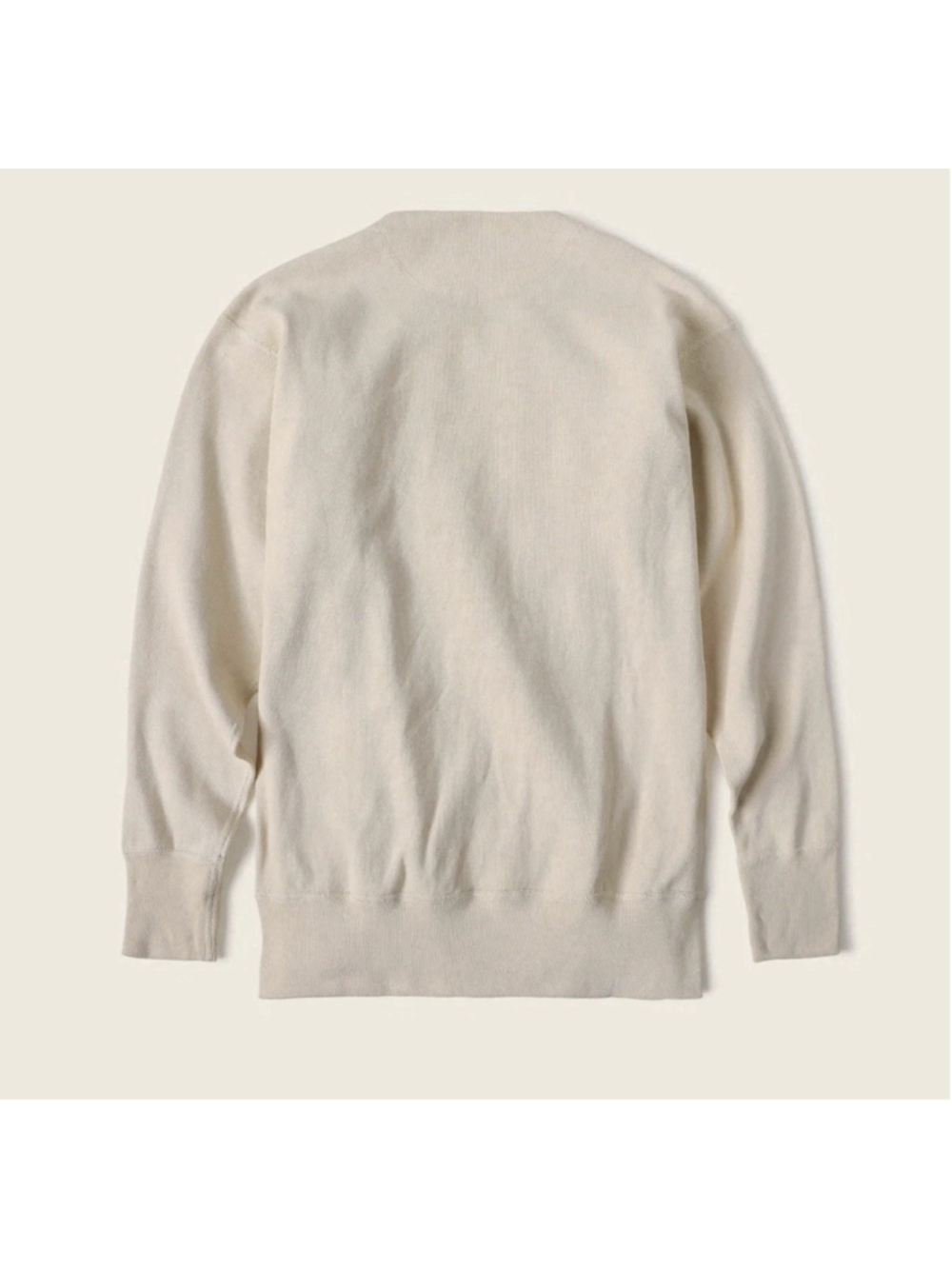 100% Cotton 14 oz Side Closing Henley Shirt Beige Bronson Mfg Co. Long Sleeve L - Picture 6 of 6